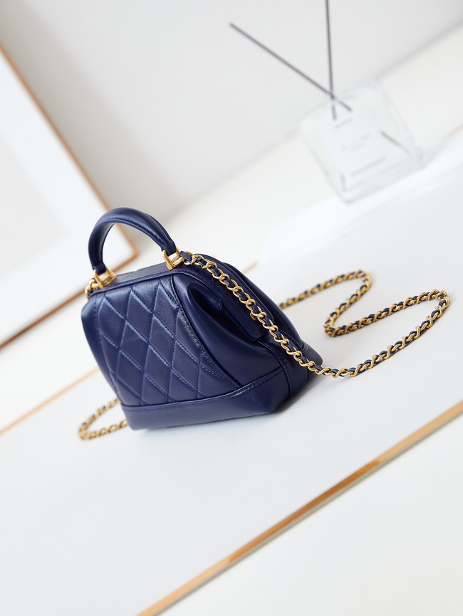 CHANEL 24A MINI BAG WITH TOP HANDLE AS4958 dark blue