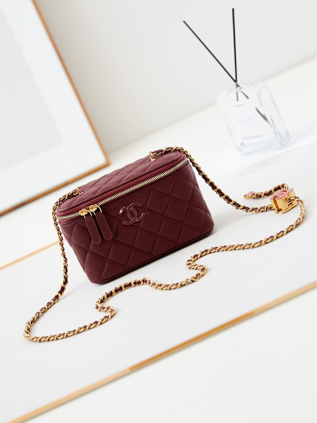 CHANEL MINI CLUTCH WITH TOP HANDLE AP3940 Wine