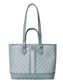 GUCCI OPHIDIA SMALL TOTE BAG 765043 Dusty blue