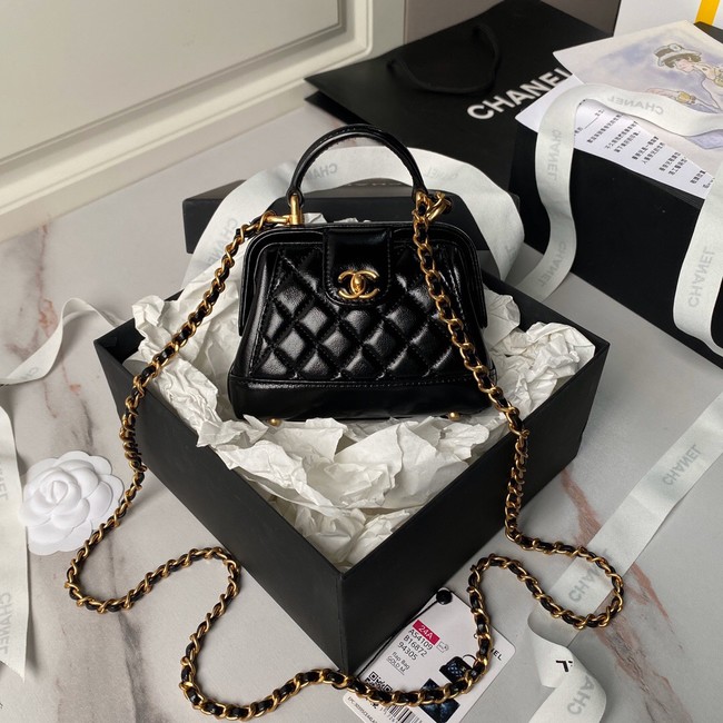 CHANEL 24A MINI BAG WITH TOP HANDLE AS4109 black