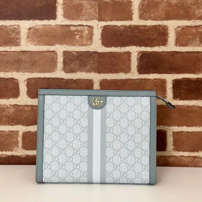 GUCCI OPHIDIA GG POUCH 625549 Dusty blue