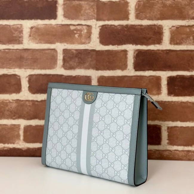 GUCCI OPHIDIA GG POUCH 625549 Dusty blue