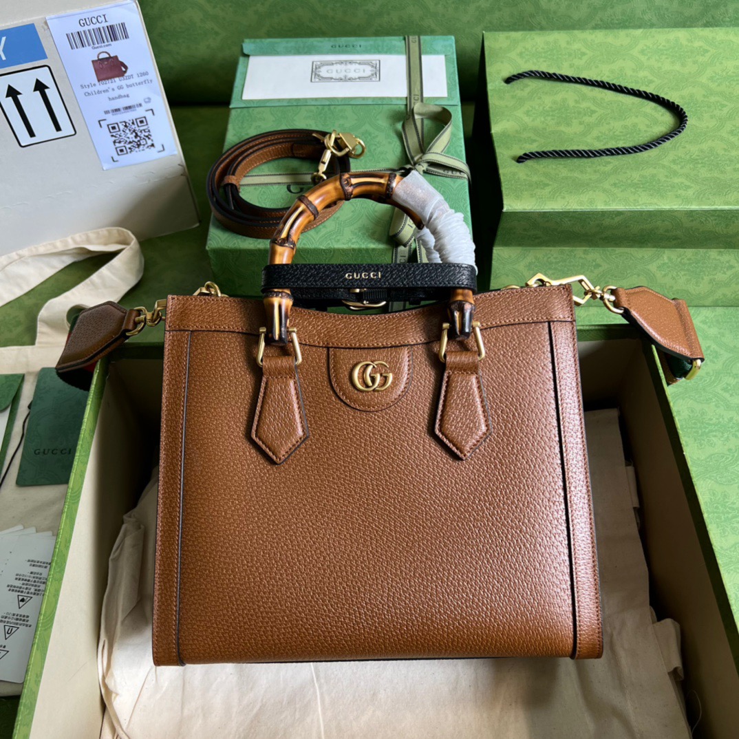 Gucci Diana small tote bag 702721 brown