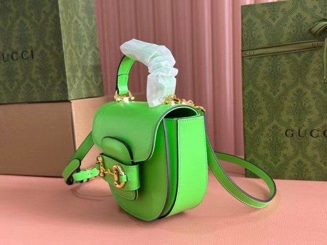 GUCCI HORSEBIT 1955 MINI TOP HANDLE BAG 781387 Electric green