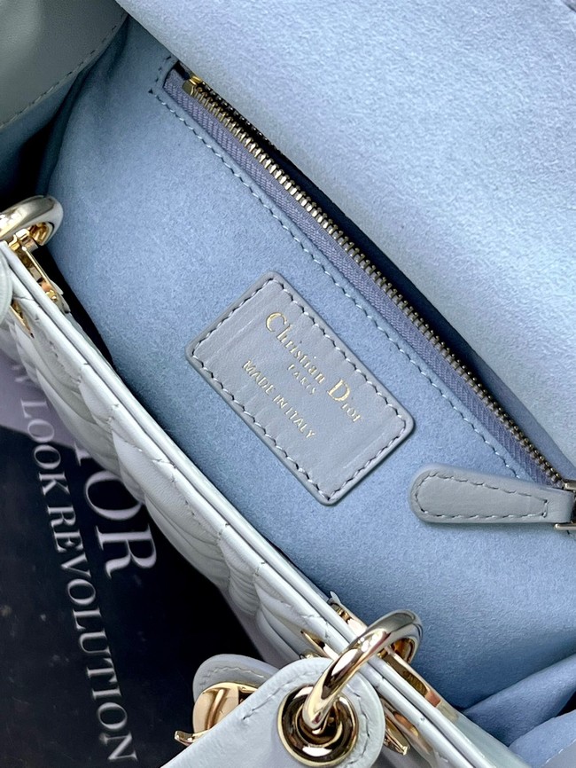 Small Lady Dior My ABCDior Bag Pale Blue Cannage Lambskin M0538ON