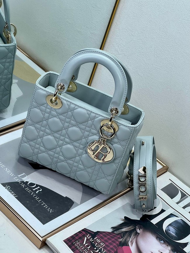 Small Lady Dior My ABCDior Bag Pale Blue Cannage Lambskin M0538ON