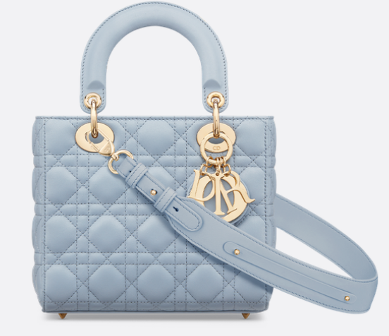 Small Lady Dior My ABCDior Bag Pale Blue Cannage Lambskin M0538ON