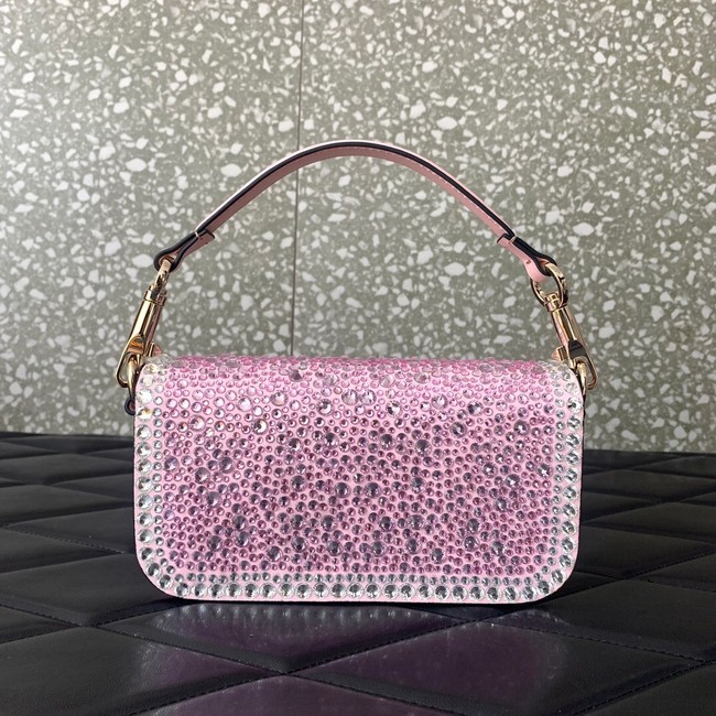 VALENTINO Super Mini Loco imitation crystal chain bag 5013 pink