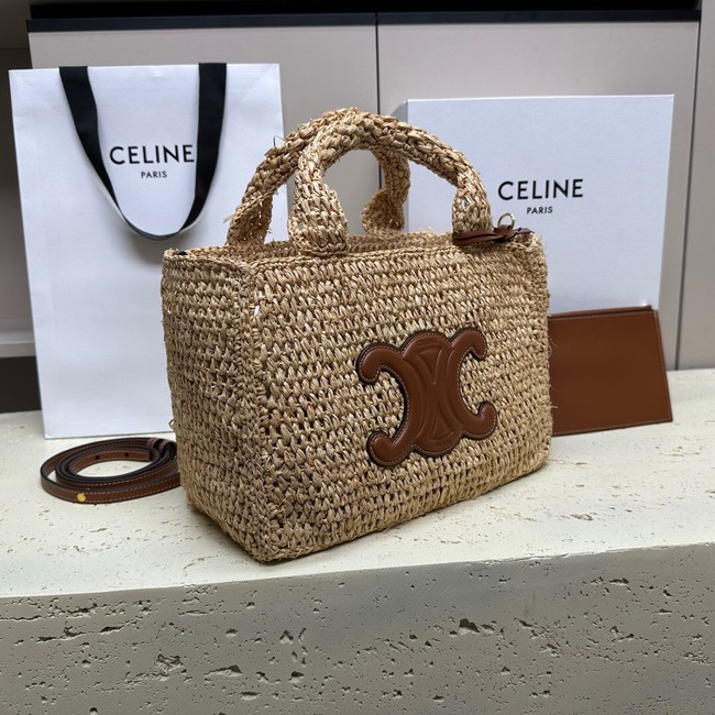 CELINE SMALL CABAS THAIS IN RAFFIA AND CALFSKIN 116302