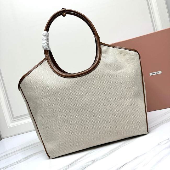 MIUMIU IN canvas&Leather Shoulder Bags 5BG276 Beige