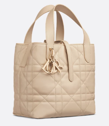 Small Dior Toujours Vertical Tote Bag Beige Macrocannage Calfskin M2835OSNW Small Dior Toujours Vertical Tote Bag Beige Macrocannage Calfskin M2835OSNW