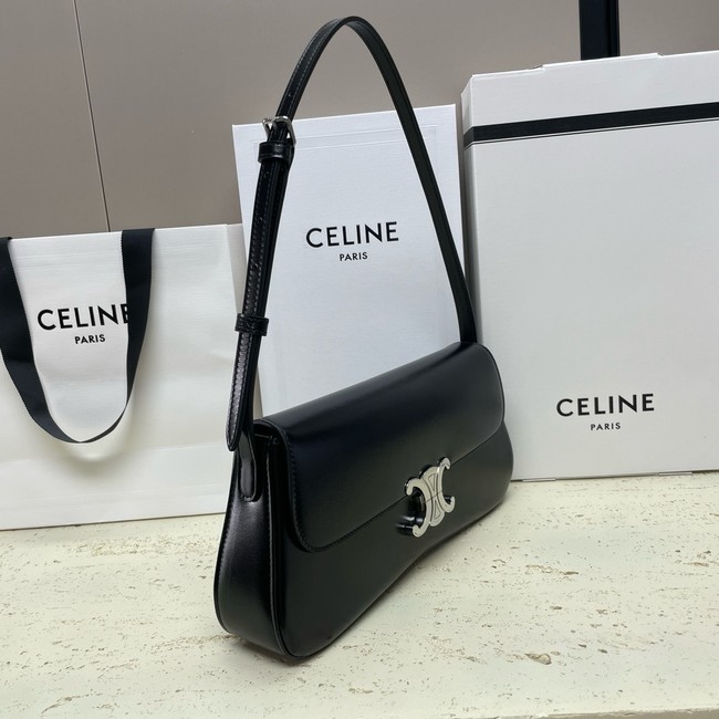 Celine MEDIUM CELINE LOLA BAG IN SHINY CALFSKIN 115533 BLACK
