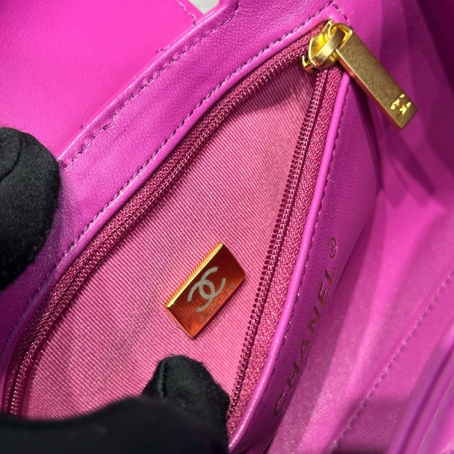 Chanel 23k Vintage Kelly Original Leather Top Handle Bag AS4416 purple