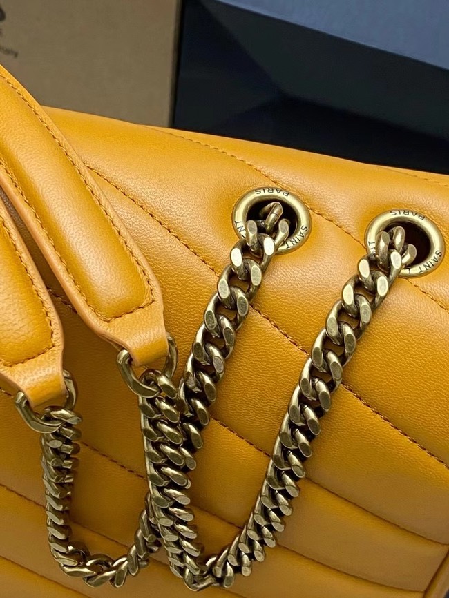 SAINT LAURENT LOULOU MEDIUM IN MATELASSE LAMBSKIN 801439 SUNFLOWER