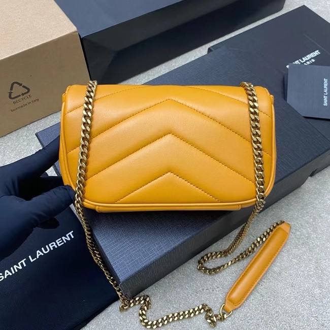 SAINT LAURENT LOULOU MINI IN LAMBSKIN 821749 yellow