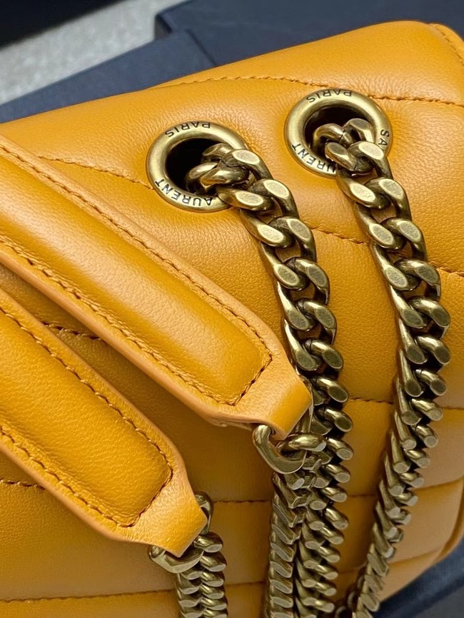 SAINT LAURENT LOULOU SMALL IN MATELASSE LAMBSKIN 801437 SUNFLOWER