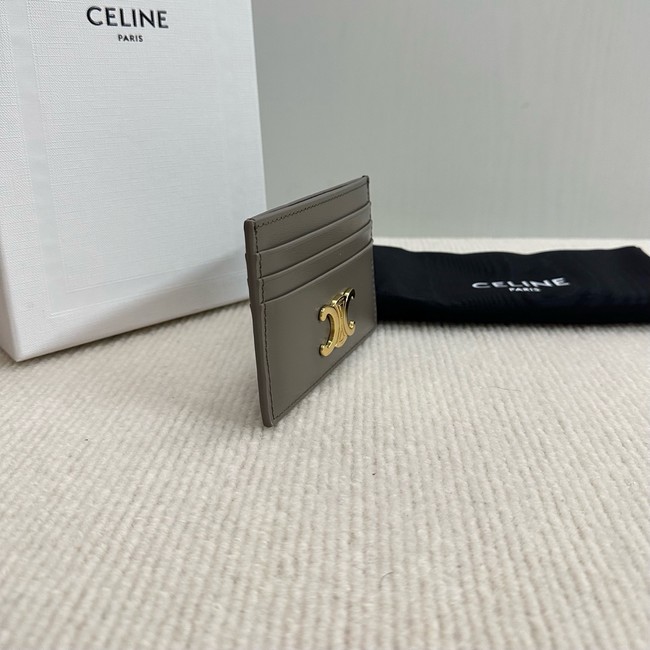 Celine CARD HOLDER TRIOMPHE IN SHINY CALFSKIN 10L833 PEBBLE 