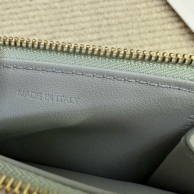 Celine ZIPPED CARD HOLDER IN SMOOTH LAMBSKIN 10K583 light blue