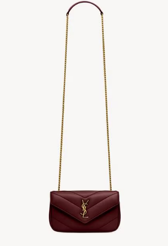 SAINT LAURENT LOULOU MINI IN LAMBSKIN 821749 ROUGE CABERNET