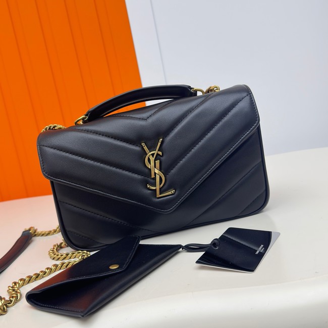 SAINT LAURENT LOULOU SMALL IN MATELASSE LAMBSKIN 801437 black