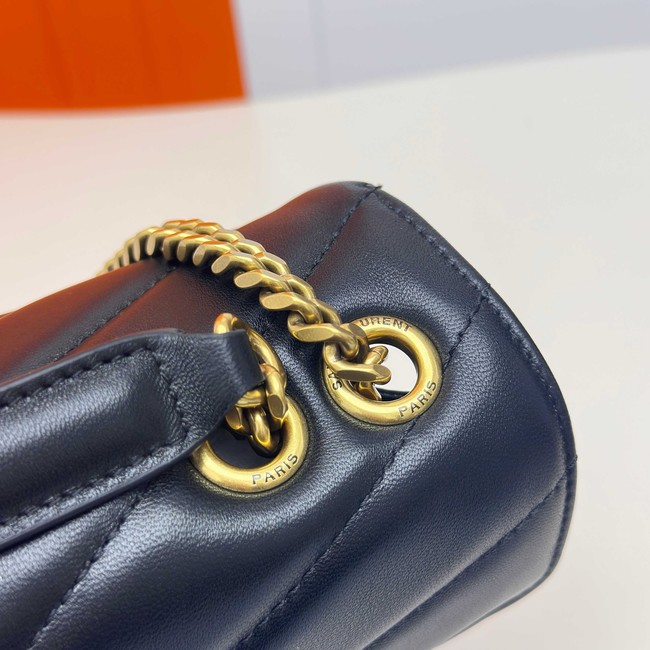 SAINT LAURENT LOULOU SMALL IN MATELASSE LAMBSKIN 801437 black