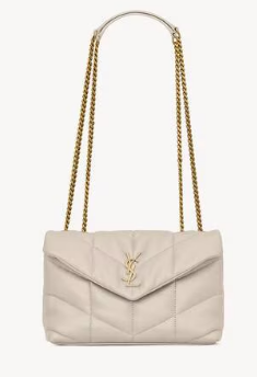 SAINT LAURENT TOY PUFFER IN LAMBSKIN 759337 BLANC VINTAGE