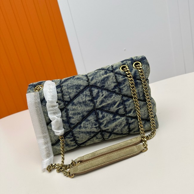 SAINT LAURENT TOY PUFFER IN LAMBSKIN 759337 Denim