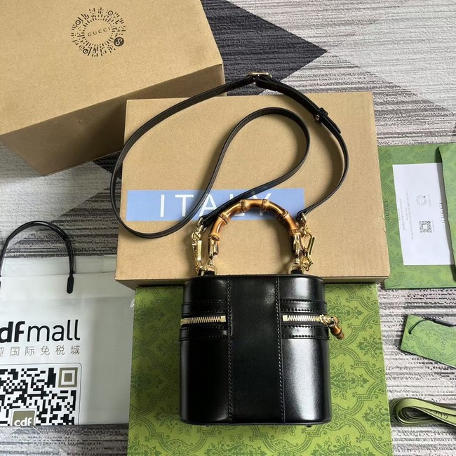 GUCCI MINI VANITY BAG WITH BAMBOO HANDLE 760200 black