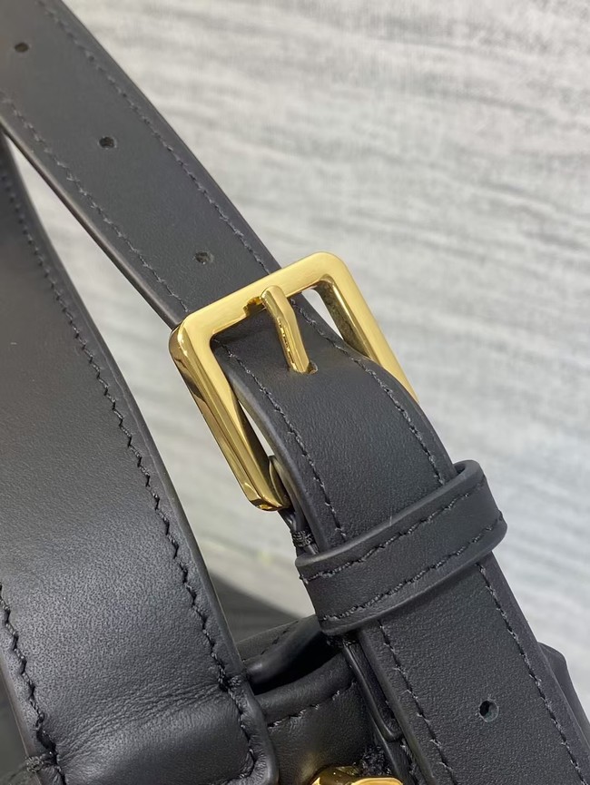 Dior Small D-Journey Bag in Crinkled Calfskin M2416UNUO Black Flat Macrocannage