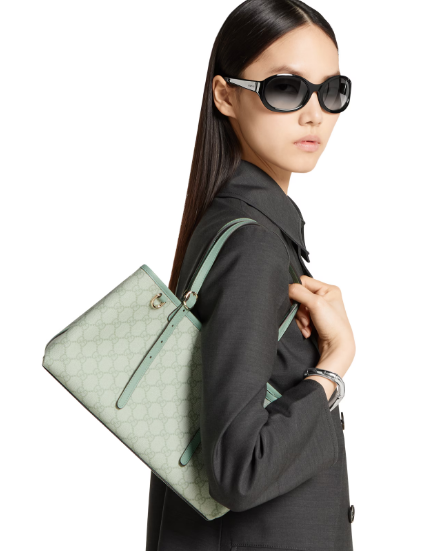 GUCCI GG EMBLEM MEDIUM TOTE BAG 815214 Sage green GUCCI GG EMBLEM MEDIUM TOTE BAG 815214 Sage green