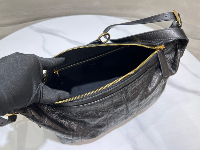 Dior Medium D-Journey Bag in Shiny Goatskin Flat Macrocannage M2417UCUQ black