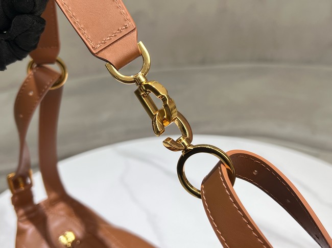 Dior Medium D-Journey Bag in Shiny Goatskin Flat Macrocannage M2417UCUQ tan