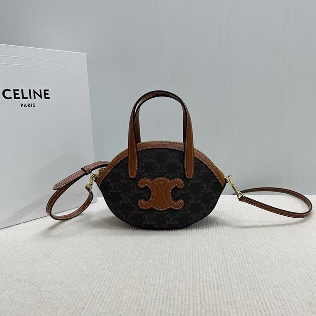 Celine IN TRIOMPHE CANVAS AND CALFSKIN 122262 TAN