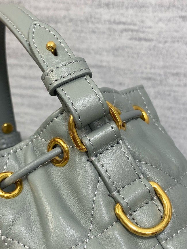 Dior Caro Nano Bucket Bag Macrocannage Lambskin S5250 gray