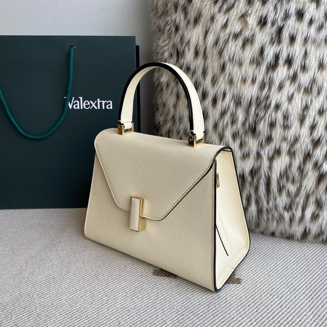 Valextra Iside Top Handle Medium Bag 56028 PERGAMENA WHITE