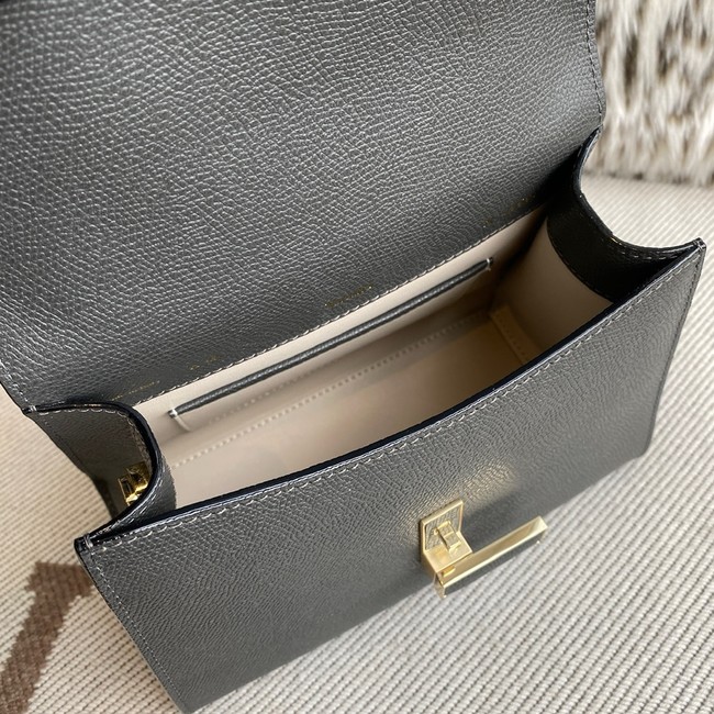 Valextra Iside Top Handle Medium Bag 56028 Steel gray