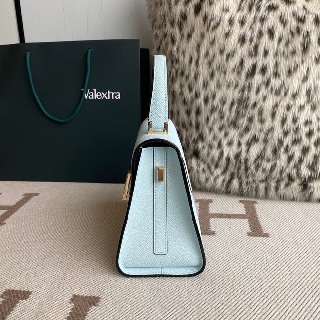 Valextra Iside Top Handle Mini Bag 00360 CERULEAN BLUE