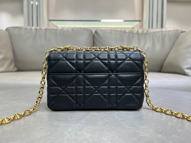 Small Soft Dior Caro Bag Macrocannage Lambskin M9252UHPA black