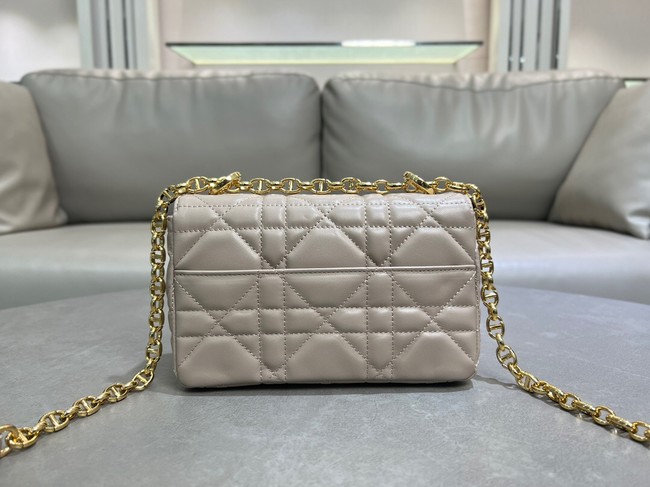 Small Soft Dior Caro Bag Macrocannage Lambskin M9252UHPA gray