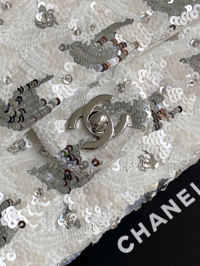 CHANEL Classic 11.12 Handbag A01112 Silver