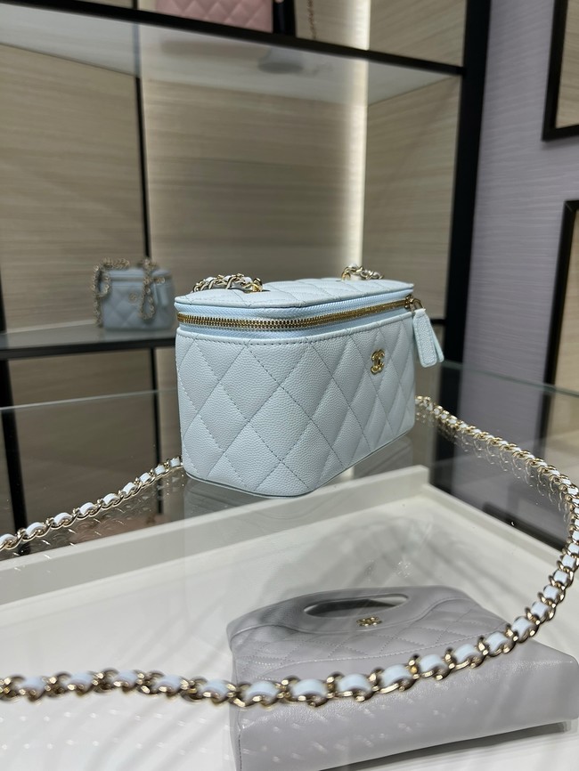 CHANEL Classic Small Vanity with Chain AP1341 light blue