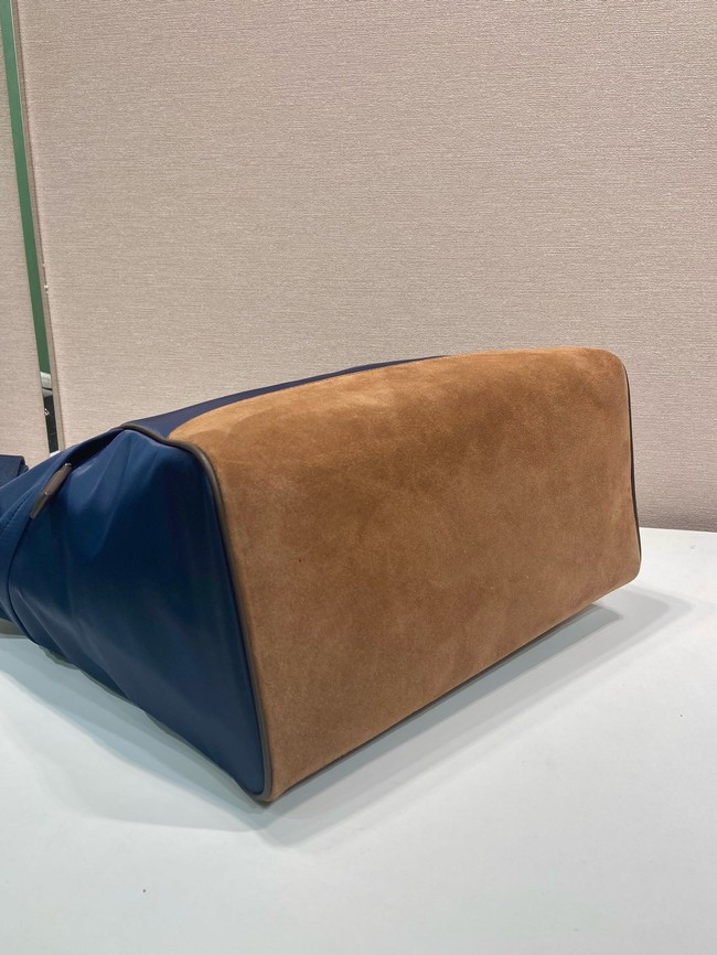 Prada Medium Re-Nylon and suede shoulder bag 2VH180 blue