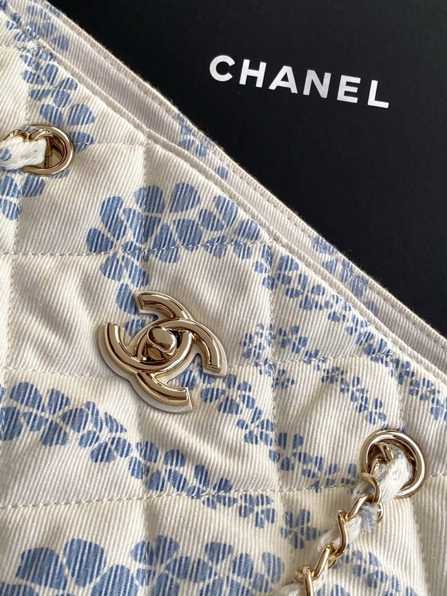 Chanel Shopping Bag AS5429 Light blue & White