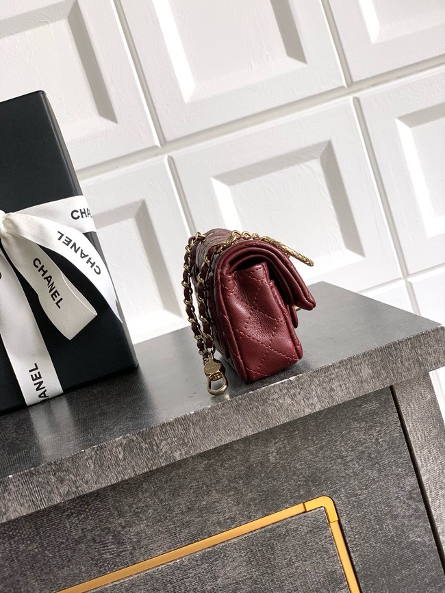 Chanel Classic Mini Bag with hook AP4760 burgundy