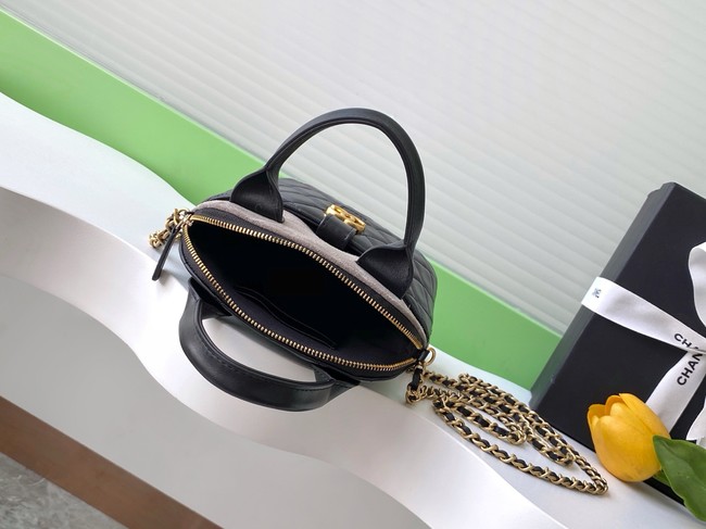 Chanel MINI TOTE BAG Suede Calfskin AS4742 black&gray