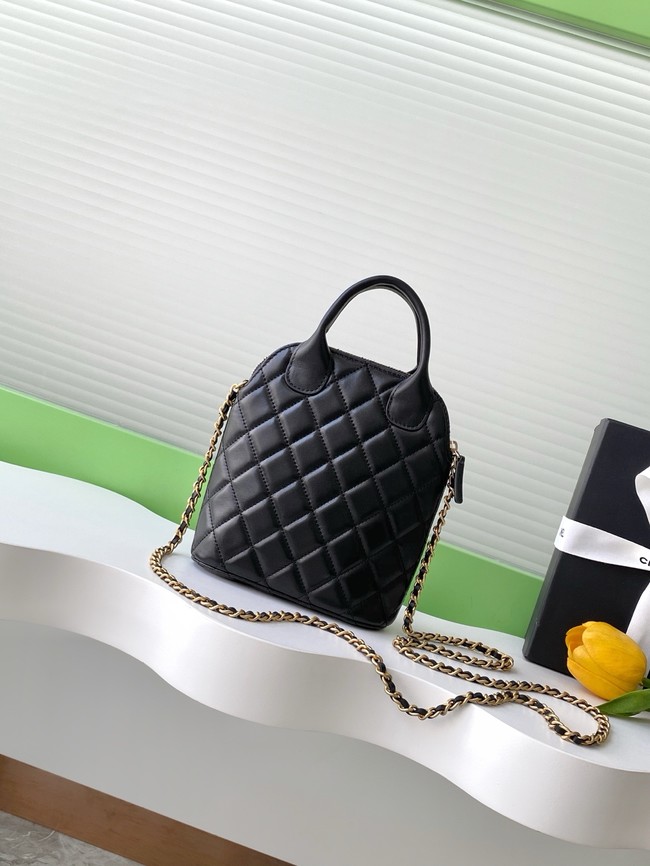 Chanel MINI TOTE BAG Suede Calfskin AS4742 black&gray