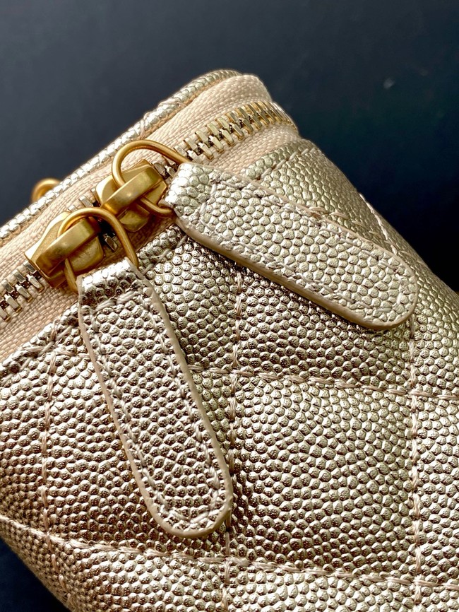 CHANEL Grained Calfskin Small Vanity with Chain AP3941 gold