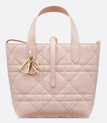 Small Dior Toujours Vertical Tote Bag M2835OSNW Powder Pink Macrocannage Calfskin Small Dior Toujours Vertical Tote Bag M2835OSNW Powder Pink Macrocannage Calfskin