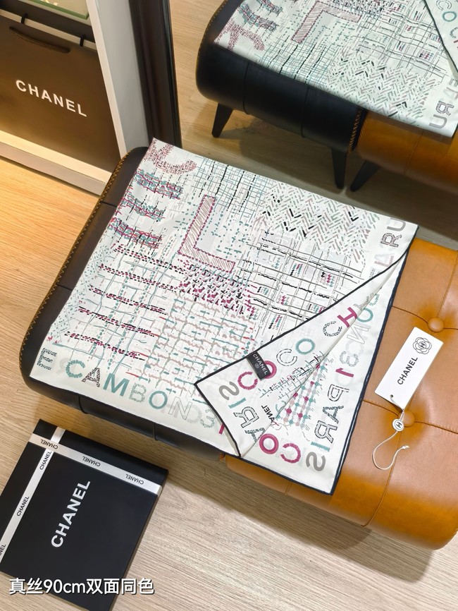 Chanel Square Scarf Silk Jacquard XT289