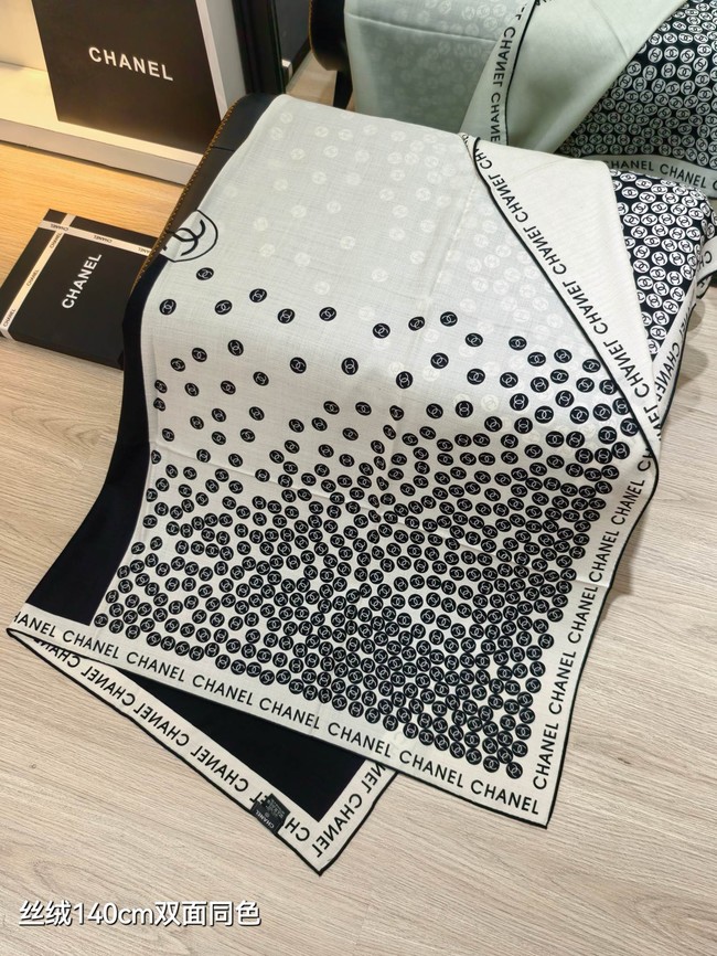 Chanel Square Scarf Silk Jacquard KY143